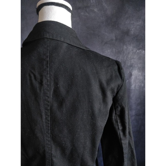 Talbots Black Triple Button Cropped Blazer Jacket 8 - Picture 6 of 12